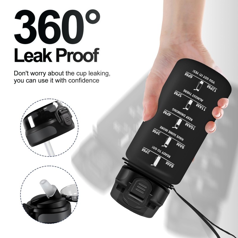 Vikaster Sports Water Bottle with Straw, 500 ml, Leak-Proof, BPA-Free,