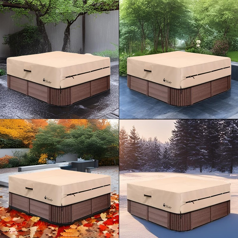 UCEDER Waterproof Hot Tub Cover -Outdoor Spa Cover Cap(Actual Size