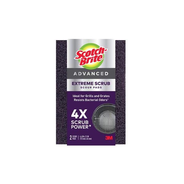 Scotch-Brite Advanced Extreme Scrub, Ideal for Grills and Grates, 12 Scour Pads