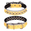 Pimaodog Spiked Studded Dog Collar, Genuine Leather Dog Collar, Adjustable