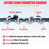 Replacement 16" chain for BAUER 20112E-B Replacement chainsaw 14.5 Amp
