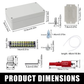 Shwdsy Junction Box, Junction Box Waterproof for Cable Diameter 6-12 mm, ABS Plastic Terminal Box Surface-Mounted White, IP66 Electric Surface Mounted Box, with Clamps and Mounting Accessories, for