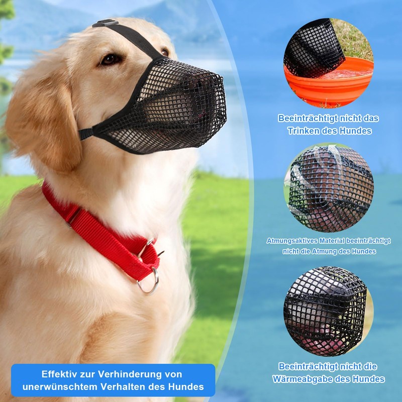 Muzzle Breathable Adjustable High Strength Polyester Fibre, 4-Way Adjustment, Muzzle