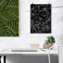 Mr. & Mrs. Panda Poster Mettmann DIN A3 - Gift, Village, Town, Village Map, City Map, City Map, Place, Wall Decoration, Room Decoration, Children's Poster