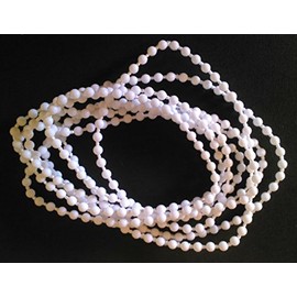 Replacement Window Blind White Chain Continuous Loop - 1 METRE DROP, 4.5mm diameter ball