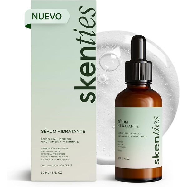Skenties Sérum Hidratante con Ácido Hialurónico, Niacinamida y Vitamina E,