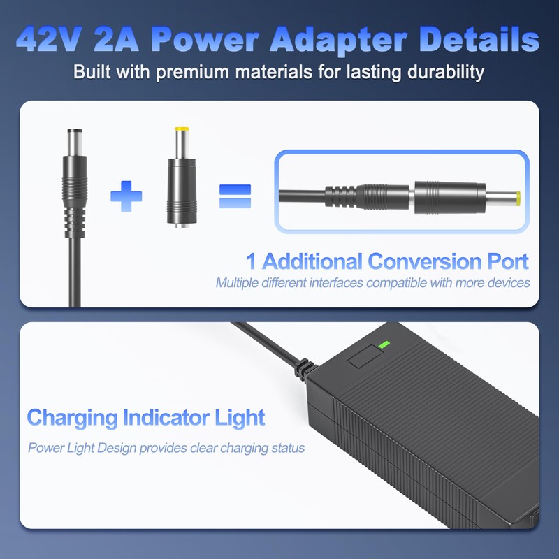 42V 2A Scooter Charger Compatible with Gotrax GXL V2, G2,