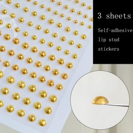 NOOEPC Face Gems Lip Stud, Fake Nose Stud Eyebrow Stud, Non Piercing Nose Stud Stick on Silver Belly Button Sticker, Face Sticker Music Festival Cool Punk Y2K Makeup Patches for Women Men