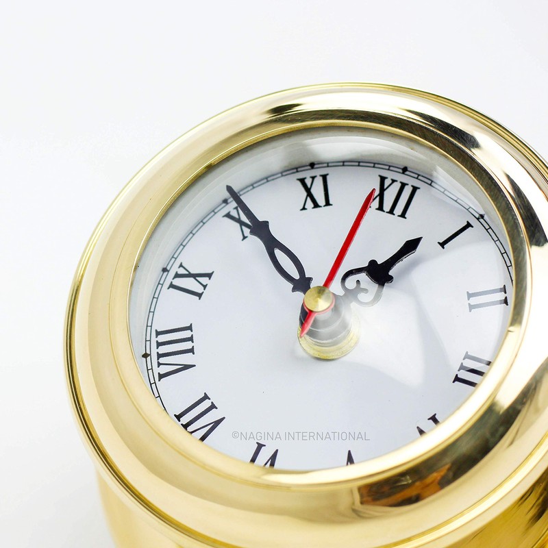 Nagina International MB Ship's Clock Solid Brass Nautical Ships Maritime