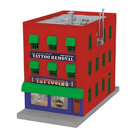 RailKing 3-Story City Building w/Fire Escape & Blinking Sign