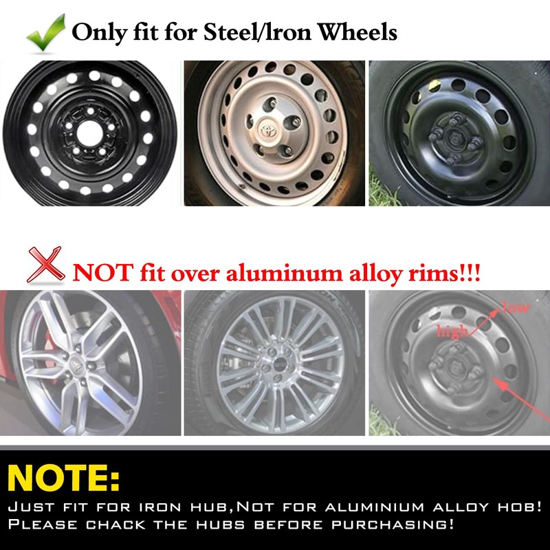 AUTOWIKI 14 inch Wheel Rim Cover Hubcaps - Universal Hubcap