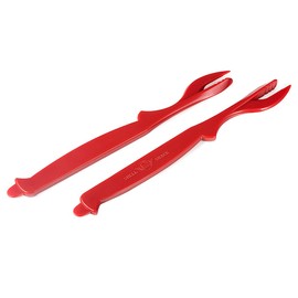 12 Pcs Crab Leg Crackers and Tools Set, Including 2 Crab Leg Crackers, 4 Red Lobster Shellers and 6 Crab Forks/Picks