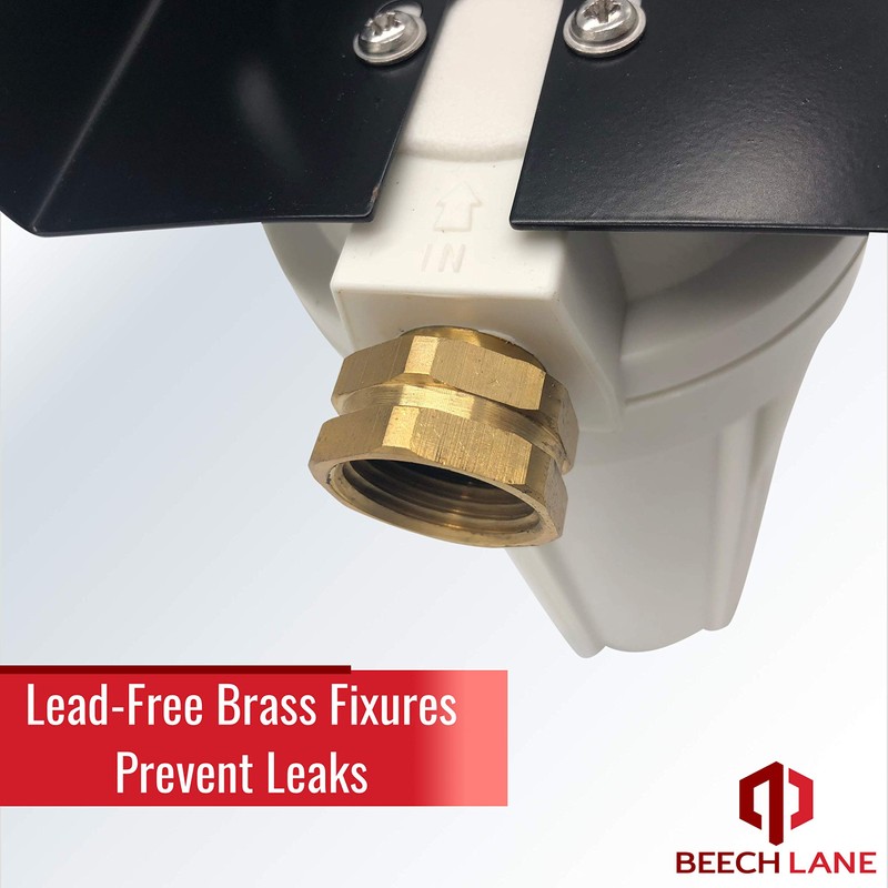 Beech Lane External RV Dual Water Filter System, Leak-Free Brass