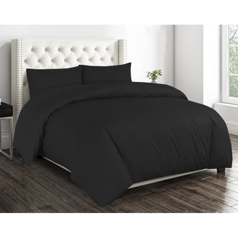 Sapphire Collection Plain Duvet Cover With Pillow Case Non Iron