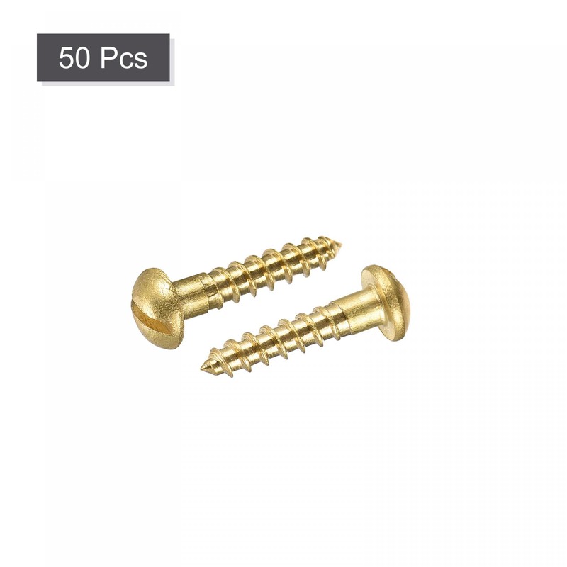 sourcing map Wood Screws M2.5 x 12 mm Slotted Round