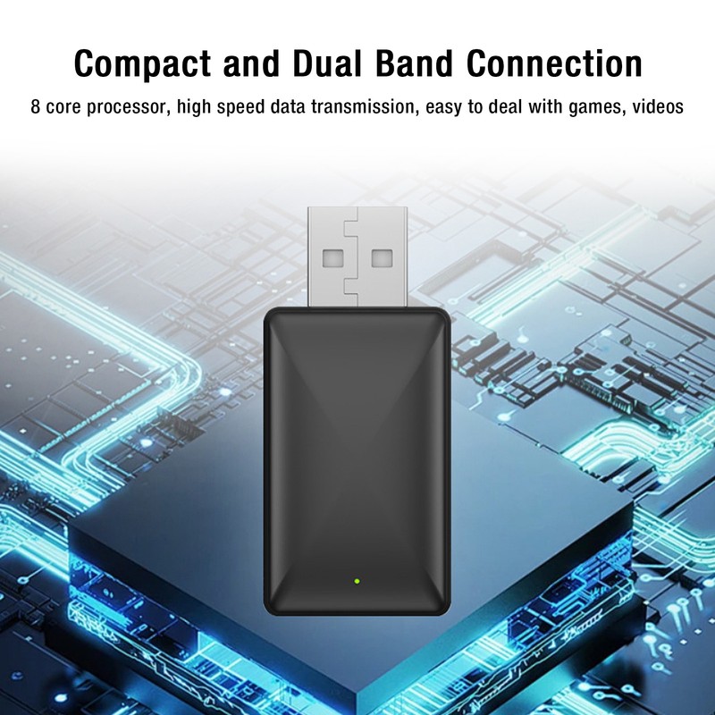 for Carplay Wireless Adapter with USB C USB A Cable