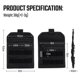 TACTICAL GEEK EXT3 EDC Bag, Lightweight Organiser with Waterproof Zip, 500D Nylon Pouch with Independent Pocket for Multi-Purpose Daily Use Tools and Small Equipment, Black