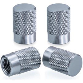 MEAJOO 4PCS Tire Valve Stem Caps, Wheel Valve Stem Covers, Corrosion Resistant, Leak-Proof, Dust Proof, Universal for Cars, SUVs, Bikes, Trucks and Motorcycles (Gray)