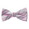 Alizeal Boys Stripe Fun Novelty Pre-tied Kids Bow Tie, Pink+Gray