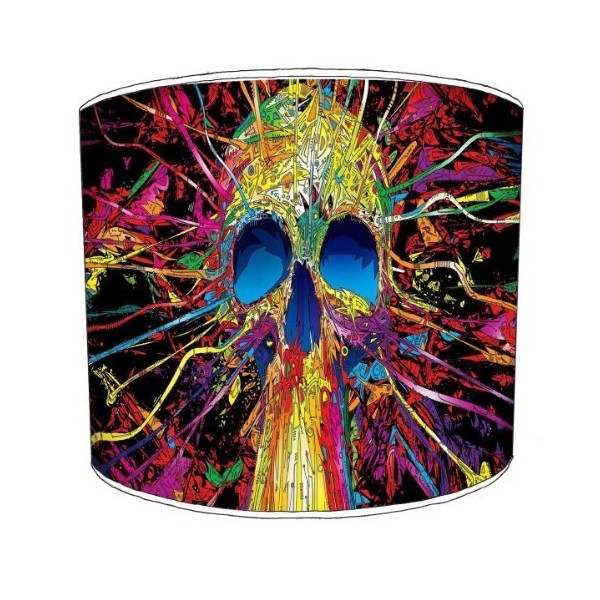 Skull Colour Explosion Abstract Lampshade For A Ceiling Light In 3 Sizes - Free Personalisation