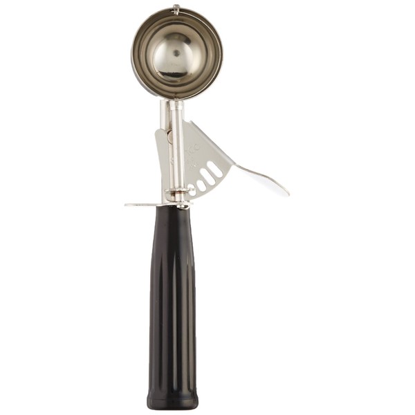 Winco ICD-30 No.30 Ice Cream Disher with Plastic Handle, Black, Stainless Steel
