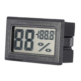 Termómetro electrónico de humedad, mini higrómetro digital LCD Termómetro para interiores Medidores de humedad Medidores para incubadoras, incubadoras, humidores de puros, tanque de reptiles(Negro)