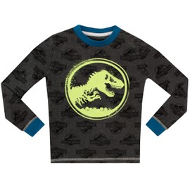 Jurassic World Boys' Glow in the Dark Pajamas Size 7 Grey