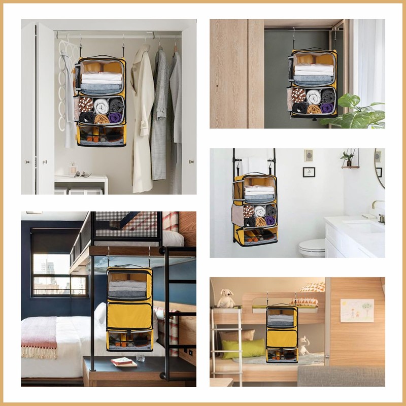 Surblue Hanging Shelves Travel Compression Packing Cube for Carry-on Luggage