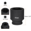 sourcing map 6-Point Impact Socket 3/4" Drive 45mm Metric 40Cr