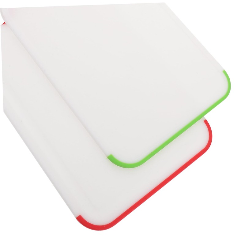 WOONEKY 2pcs Portable Plastic Chopping Boards with Handle Double Sided