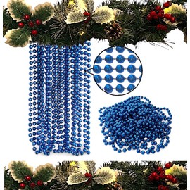 10m Christmas Bead Garland, Luxury Christmas Tree & Room Decoration, 8mm Beads, 10m Long Christmas Tree Decoration Bead Chain. (Royal Blue)