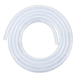 sourcing map PVC Tubing 1/4 Inch X 6.6 Ft Clear Braided Flexible Heavy-Duty Hose Tube