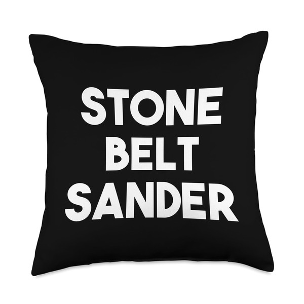 Stone Belt Sander Throw Pillow