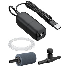 Pawfly Aquarium Lithium Battery Powered Air Pump, Small USB Rechargeable Oxygen Pump for Fish Tanks up to 5 Gallons, 15 GPH Portable Live Bait Aerator Pump for Outdoor Fishing and Fish Transportation