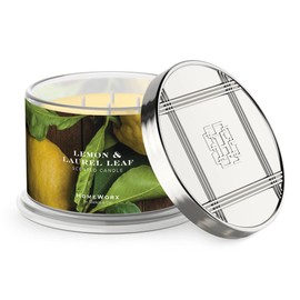 HomeWorx by SLATKIN + CO. Candle- Lemon & Laurel Leaf, 18 oz. Premium Scented Candle