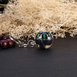 Outdoor Keyring Compass, Ball Key Fob Liquid-Filled Compass Ball Key Fob Compass Spherical Compass Ball Keyring Compass for Camping