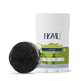 HoMu | Detox Pack Barra Frescura Cítrica Regular - Jabón en barra Detox 50g + Desodorante Natural en Barra 55g ¡Elimina el mal olor de tus axilas naturalmente! - (Frescura Cítrica (Regular))