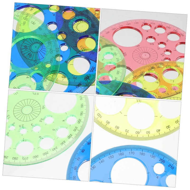 Operitacx 10 Pieces Practical Protractor Tool Round School Classroom Protractor