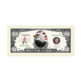 American Eagle "Pride" Million Dollar Bill With Bill Protector - Novelty Money