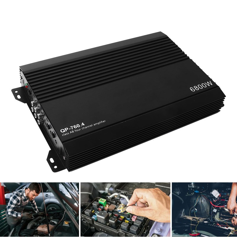 4 Channel Car Amplifier, Efficient Cooling System, Terminal Design, Copper