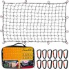 Heavy Duty Cargo Net for Pickup Truck Bed - 5' x 7' Stretches to 15' x 21' - Sturdy Latex Bungee Net Mesh - with 12 Metal Carabiners - Truck Bed Accessories for Dodge RAM, Ford, Chevy, Toyota
