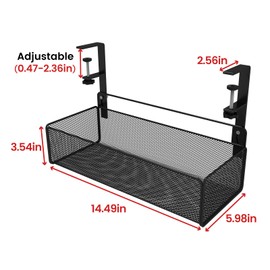 Cable Management Tray Gaming Under Desk Accessories Adjustable Electric Wire Cord Organizer for Desk Power Strip Storage Tray Punch-Free No Damage to Desk