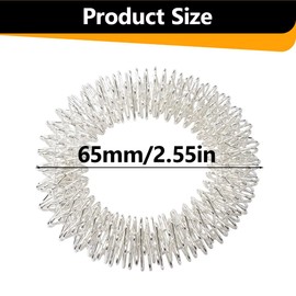OUDQFCJ Handgelenk Massage Ring Schmerzlinderung Akupressur Armband Massagegeräte Set Stachelige Sensorische Fingerringe (Silver)