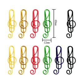 50 Metal Musical Notes Style Cute Fashion Paper Clips, Multi-Color for Office School Stationery Supplies