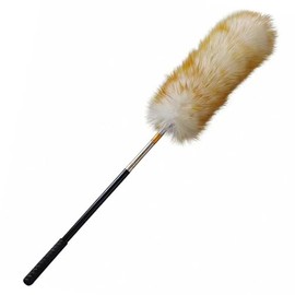 Premium Wool Lambswool Extendable Detachable Cleaning Brush Duster 27.7-72in,Reach High & Low with Ease,for All-Round Dust Removal,Long Reach,Gentle on Surfaces,Ideal for Home and Office