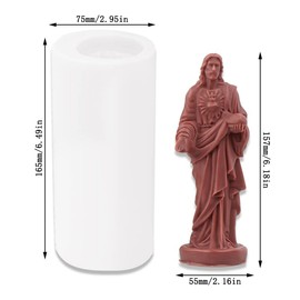 Cestony 3D Jesus Candle Silicone Molds for making candles, gypsum resin statues and home decoration