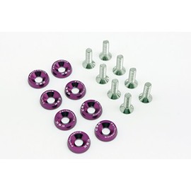 Universal Aluminum Alloy Engine Bay Fender Bumper Tightening Washers Kit Screws M6 P1.0 Purple (Pack of 8)