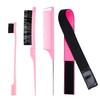4 Pcs Hair Styling Comb Set Pink - Needle Tail