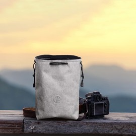 Mousyee SLR Lens Bag, Lens Bag Set, Lens Bag, Camera Bags, 17 x 12 x 23 cm Neoprene Camera Bag, Suitable for Canon, Nikon, Pentax, Sony, Fuji etc, gray, Modern