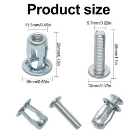 Cavity Wall Anchors, Pack of 20 Cavity Dowels, Plaster Dowels, Heavy Duty Plaster Dowels, Carbon Steel Drywall Dowels, Metal Dowels, Hollow Wall Dowels for Attaching Consoles (M6 x 25 mm)